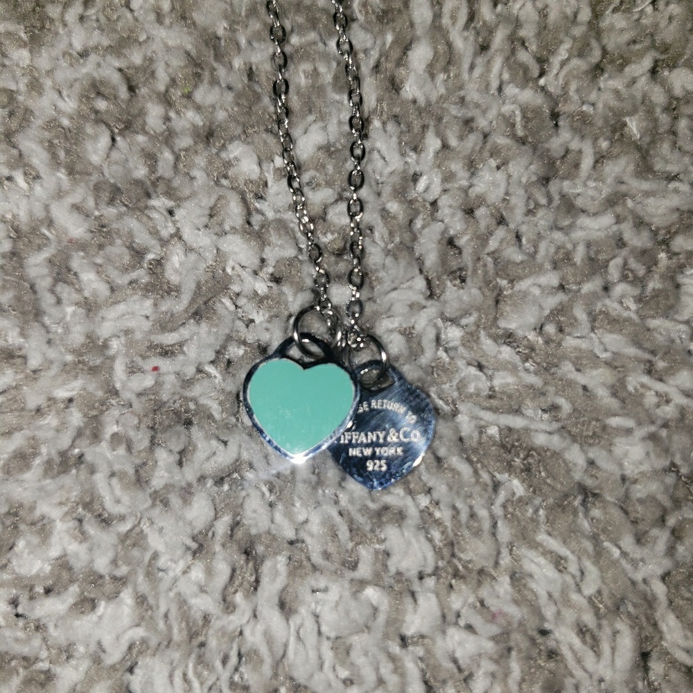 Tiffany Double Heart Tag Blue